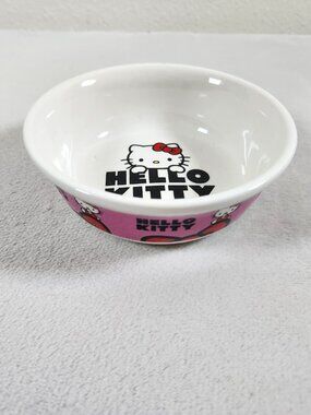 Sanrio Hello Kitty Bowl 5" Ceramic Candy or Pet Cat Food Water Bowl Dish NEW